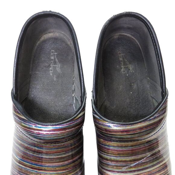 Dansko Pro XP Clogs Rainbow Multicolor Striped Professional Clogs - Picture 6 of 13